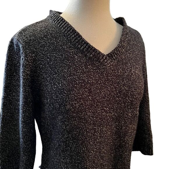 Karen Scott Sweater Loose Fit Black & White Tweed size Medium - Picture 2 of 5